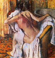 After the Bath, Woman Drying Herself , 1892, degas