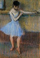 Dancer in Blue at the Barre, c.1889, degas