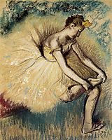Dancer Putting on Her Slipper, 1896, degas