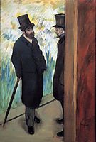 Friends at the Theatre, Ludovic Halevy and Albert Cave, 1879, degas