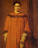 Girl in red, 1866, degas