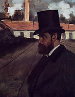 Henri Rouart in front of His Factory, c.1875, degas