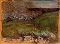 Olive Trees against a Mountainous Background, c.1893, degas