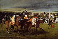 Race of gentlemen, before departure, 1862, degas