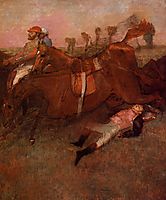 Scene from the Steeplechase - the Fallen Jockey, 1866, degas