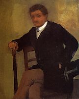 Seated Young Man in a Jacket with an Umbrella, c.1868, degas