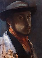 Self Portrait in a Soft Hat, 1858, degas