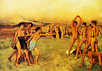 Spartan Girls Challenging Boys, 1860, degas