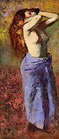Woman in a Blue Dressing Gown, Torso Exposed, c.1890, degas