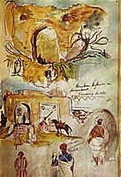City wall of Meknes (Morocco from the sketchbook), 1832, delacroix