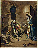 Episode from The Corsair by Lord Byron, 1831, delacroix