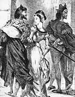 Faust meeting Marguerite, 1828, delacroix