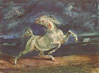 Horse Frightened by a Storm, 1824, delacroix