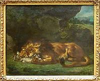 Lion Devouring a Rabbit, 1856, delacroix