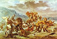 Lion Hunt, c.1860, delacroix