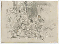 Mazeppa Tied Behind Him on a Wild Horse, 1838, delacroix