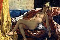 Reclining Odalisque or, Woman with a Parakeet, 1827, delacroix