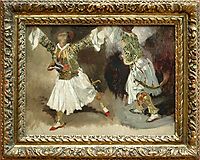 Two Greek warriors dancing (Study costumes Souliotes), 1825, delacroix