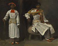 Two Views of an Indian from Calcutta, Seated and Standing, 1824, delacroix