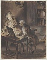 Willibald von Glueck at the Clavecin Composing the Score of his Armide, 1831, delacroix