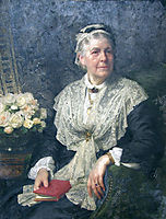 Portrait of a lady in a lace edged dress, 1915, dicksee
