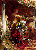 Victory, A Knight Being Crowned With A Laurel-Wreath, dicksee