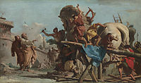 Building of the Troyan Horse, 1760, domenicotiepolo