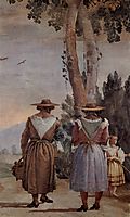 Two Peasant Women and a Child Seen from Behind, from the -Foresteria- (Guesthouse), 1757, domenicotiepolo
