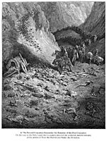 The army of the Second Crusade find the remains of the soldiers of the First Crusade, 1877, dore