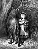 Red Riding Hood meets old Father Wolf, dore