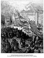 Second assault of Jerusalem by the Crusaders repulsed, 1877, dore