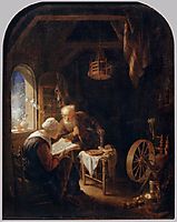 The Bible Lesson, or Anne and Tobias, c.1645, dou