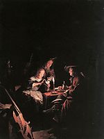 Cardplayers at Candlelight, c.1660, dou