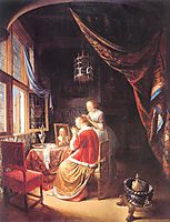 The Lady at Her Dressing Table, 1667, dou