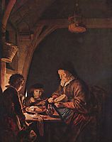 Old Woman Cutting Bread, c.1655, dou