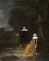 Portrait of a couple in a landscape, dou