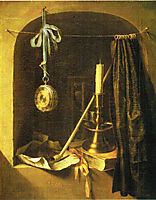 Still life with candle, c.1660, dou