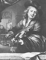 Violin player, 1667, dou