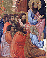 The apostles of Maria (Fragment), 1311, duccio