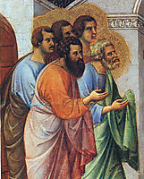 Appearance of Christ to the apostles (Fragment) , 1311, duccio