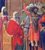 Christ in front of Anna (Fragment) , 1311, duccio