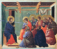 Christ preaches the Apostles, 1311, duccio