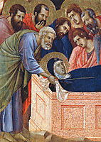 The position of Mary in the tomb (Fragment) , 1311, duccio