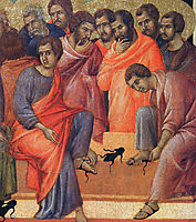 Washing of feet (Fragment), 1311, duccio