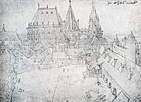 The Cathedral Of Aix La Chapelle With Its Surroundings, Seen From The Coronation Hall, 1520, durer
