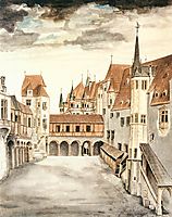 Courtyard of the Former Castle in Innsbruck with Clouds, 1494, durer