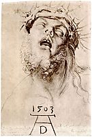 The dead Christ with the crown of thorns, durer
