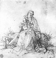 Madonna and child on the grassy bank, durer