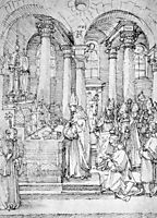 Mass of Cardinal Albrecht of Brandenburg in the Abbey Church Hall, durer