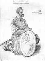 Portrait of Captain Felix Hungersperg, kneeling , durer